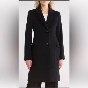Kookai Wool Cashmere blend Black Trench Coat Academic winter core